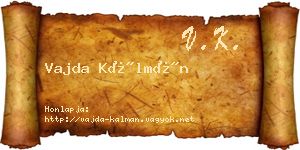 Vajda Kálmán névjegykártya